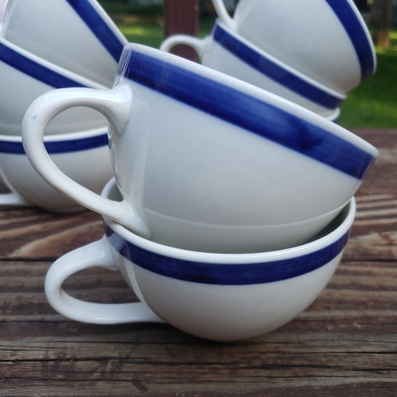 [8] Everyday Gibson Mug Set - Cobalt Blue Striped and Glazed - Picture 5 of 12
